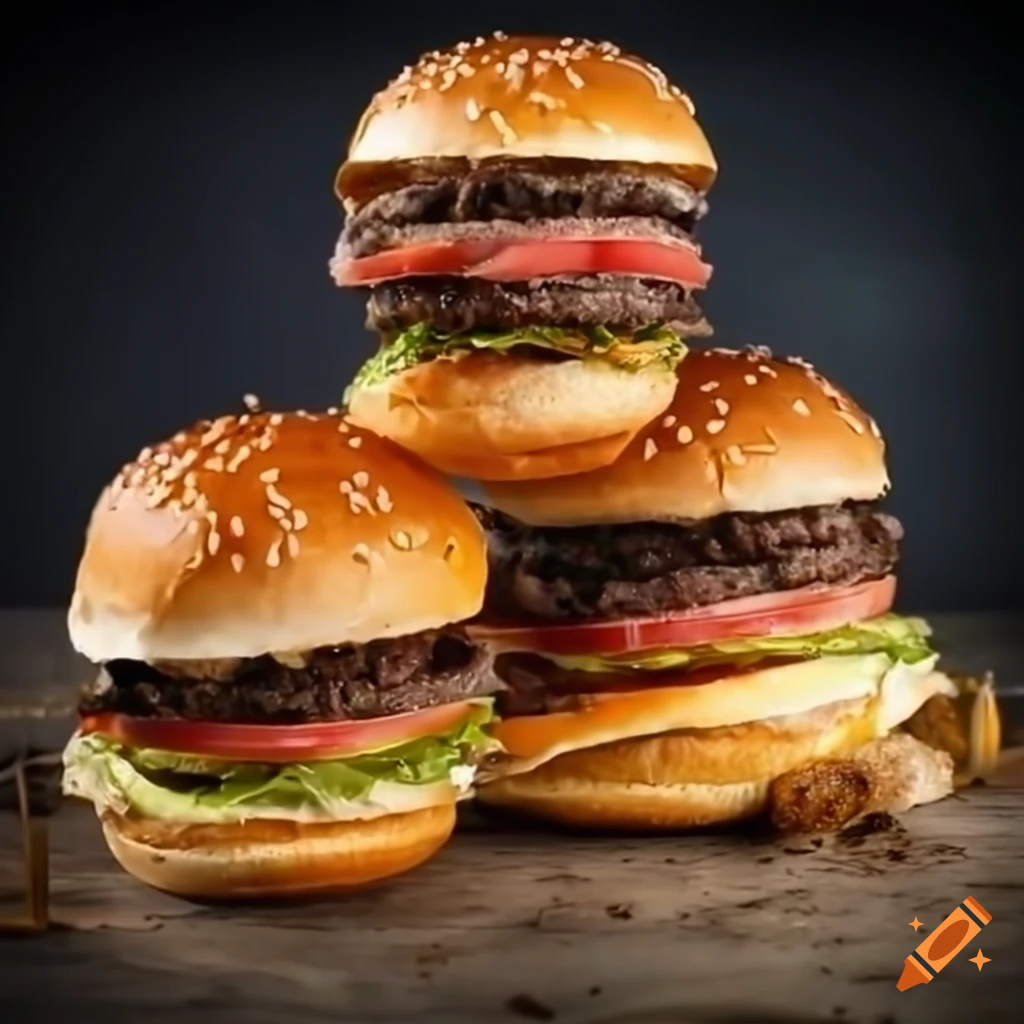 Pile of burgers