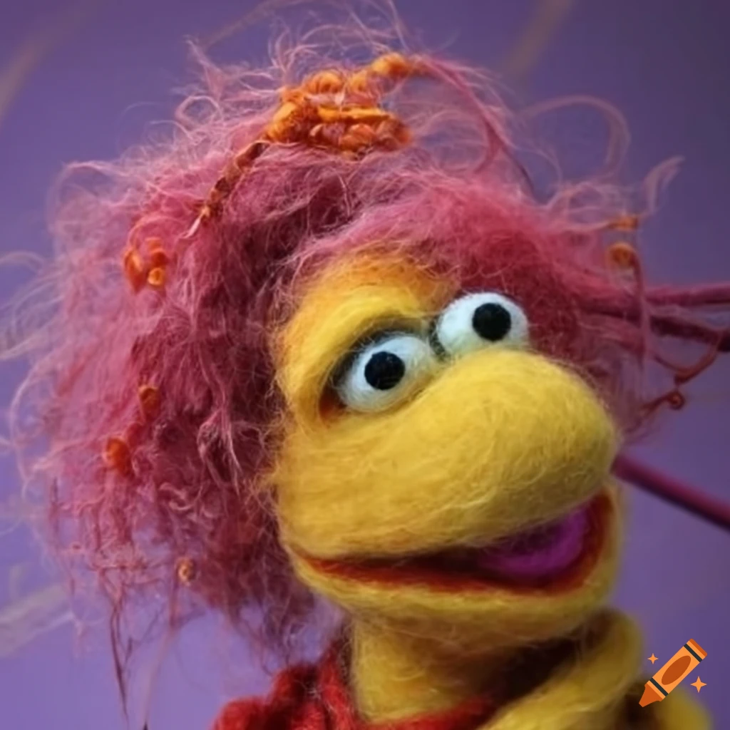 Felted wool fraggle rock woman muppet rock band on Craiyon