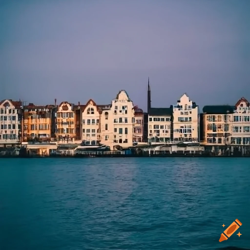 View of hotels along the coastline
