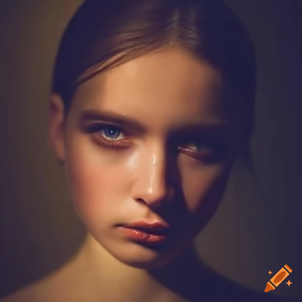 Girl with an arrogant expression looking directly at the viewer
