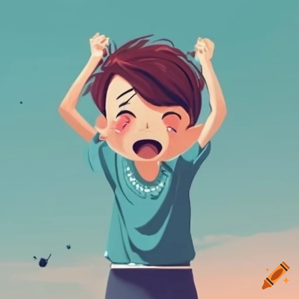 Success and motivation concept with excitement and emotion