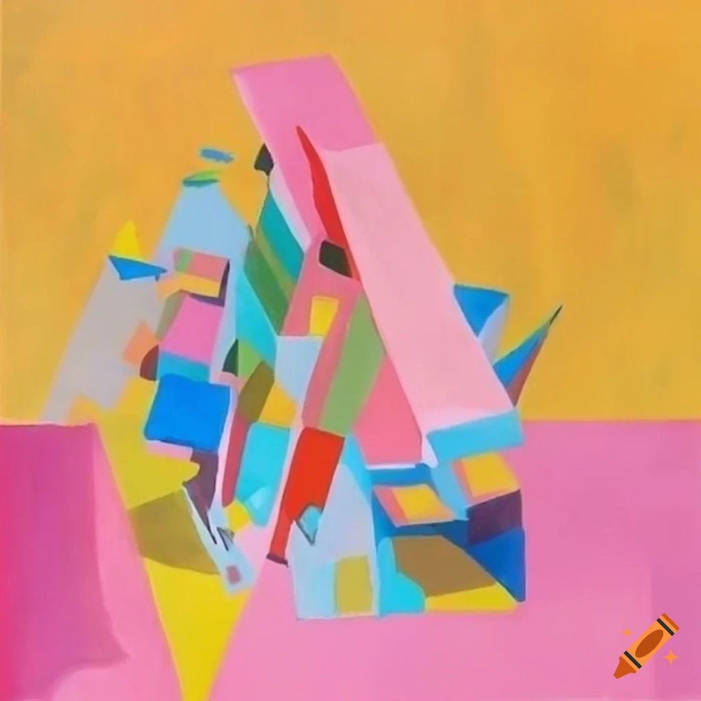 Abstract spatial structure inspired by guernica and david hockney art ...