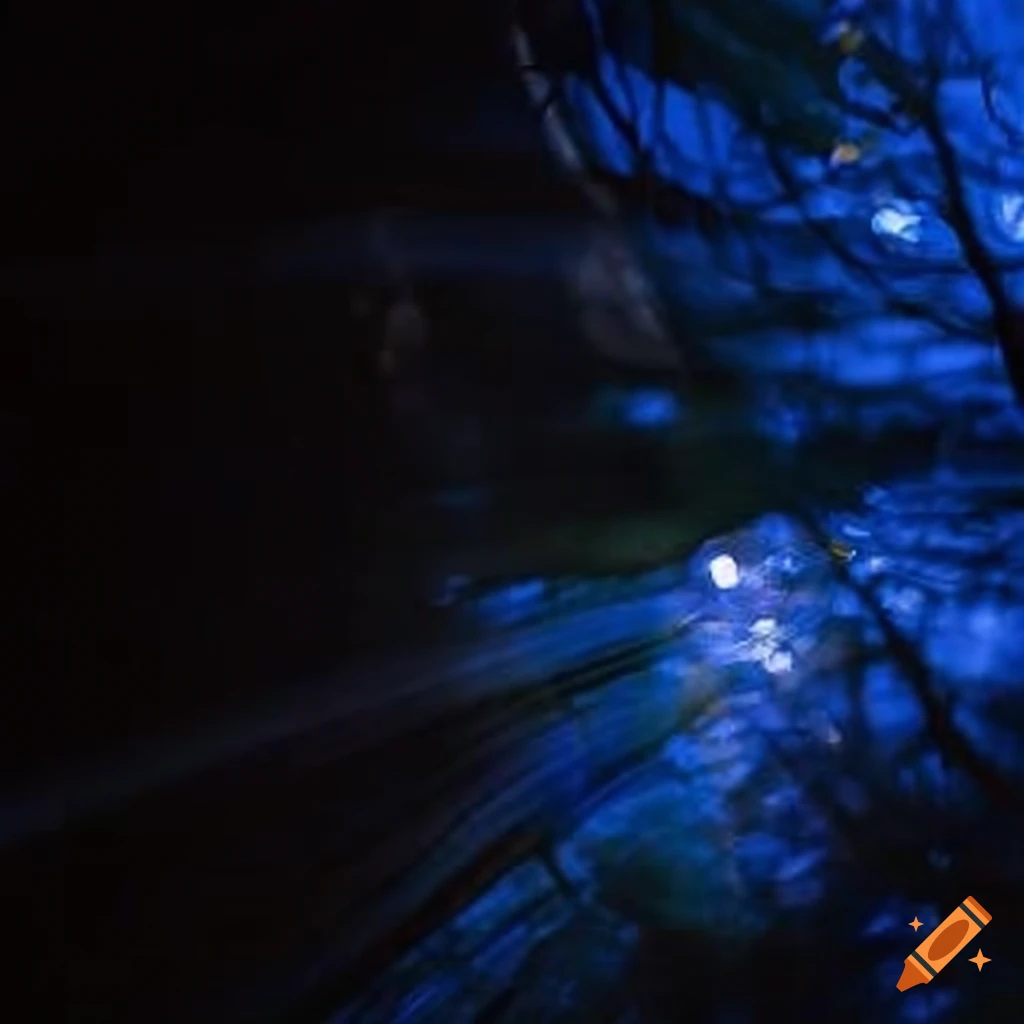 Prism-lit rays piercing through foliage