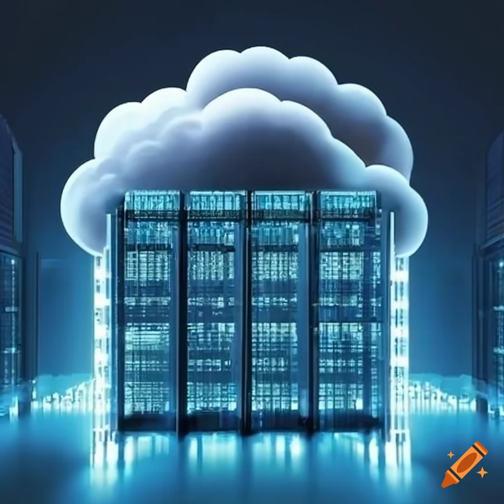 Cloud-shaped data center with high-performance computer components