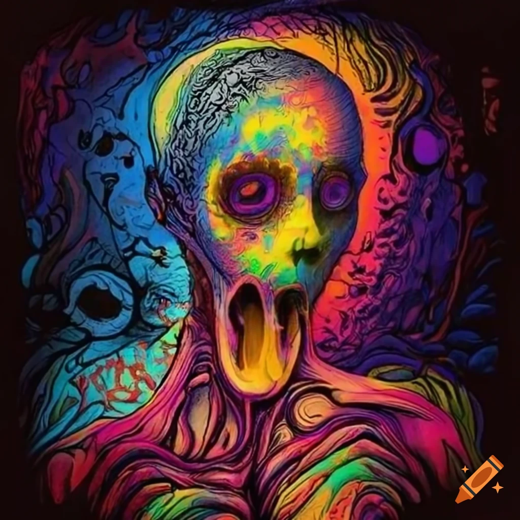 Haunting and surreal ink drawing capturing the essence of a nightmare