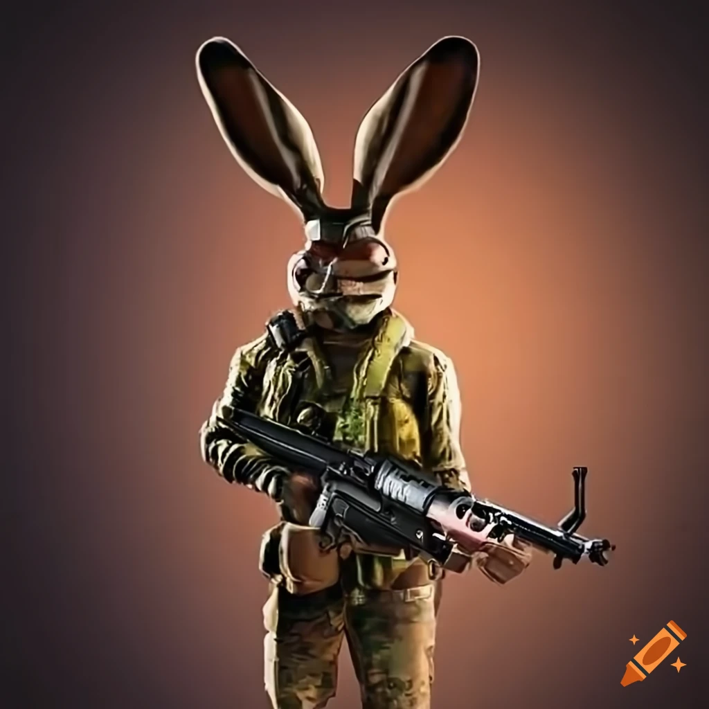 Jackrabbit soldier with a rifle in Arizona