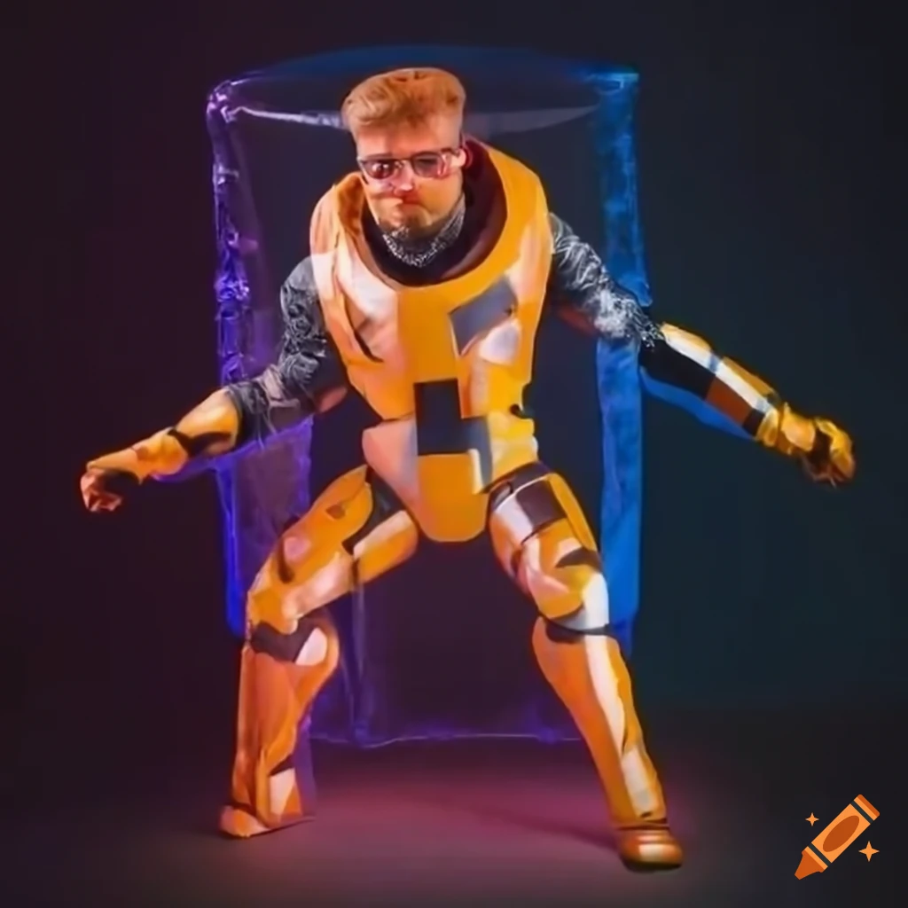 Gordon Freeman dancing in colorful translucent plastic bag