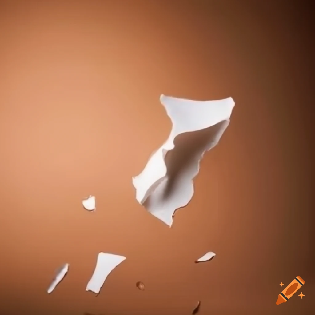 Trickling pieces of paper on a brown background