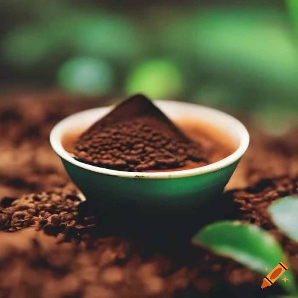 Coffee grounds in a garden