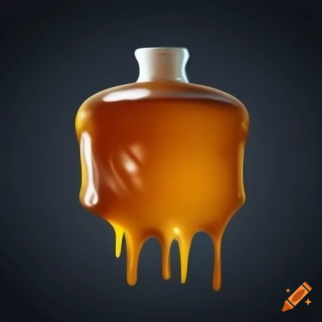 Honeycomb lightning shape with honey dripping