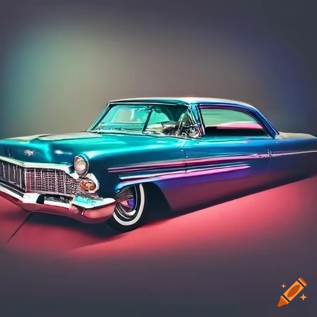 Vibrant and detailed classic lowrider car customization