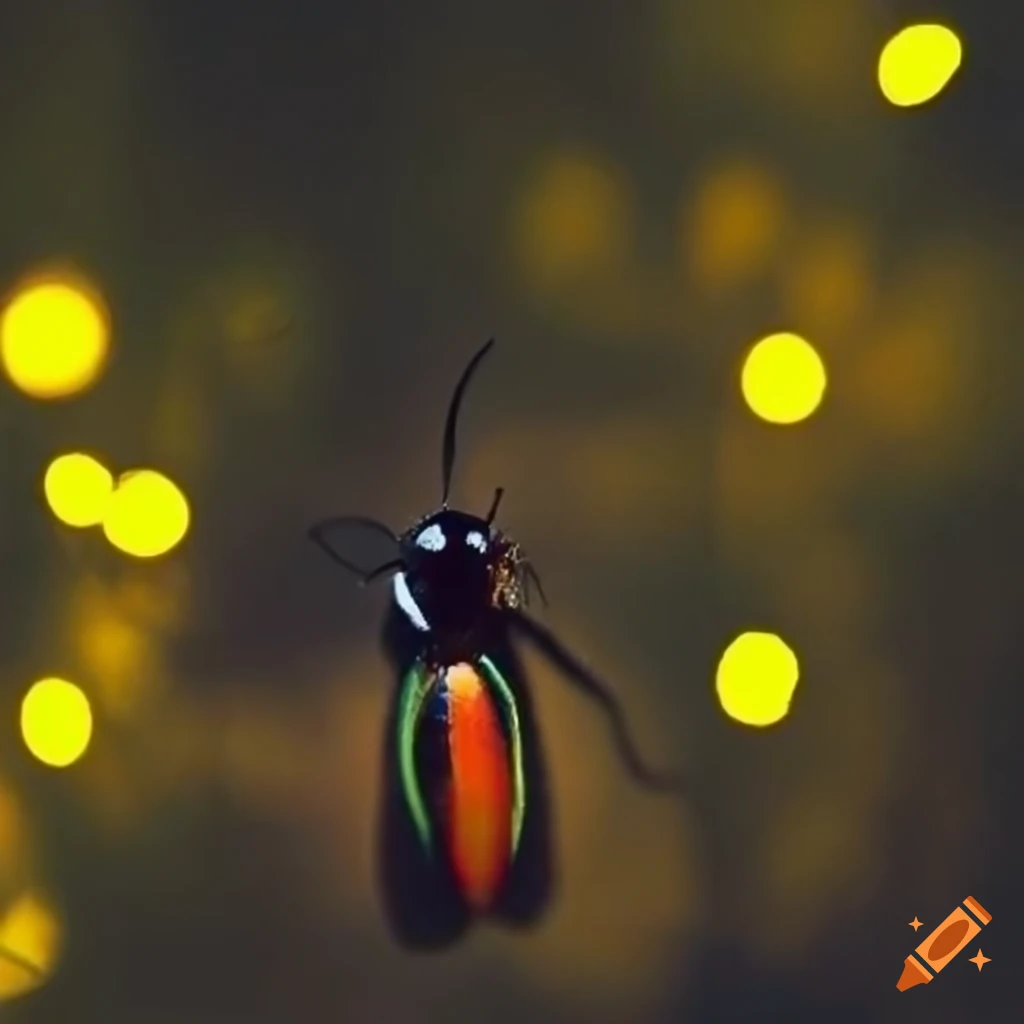 Fireflies glowing in the night