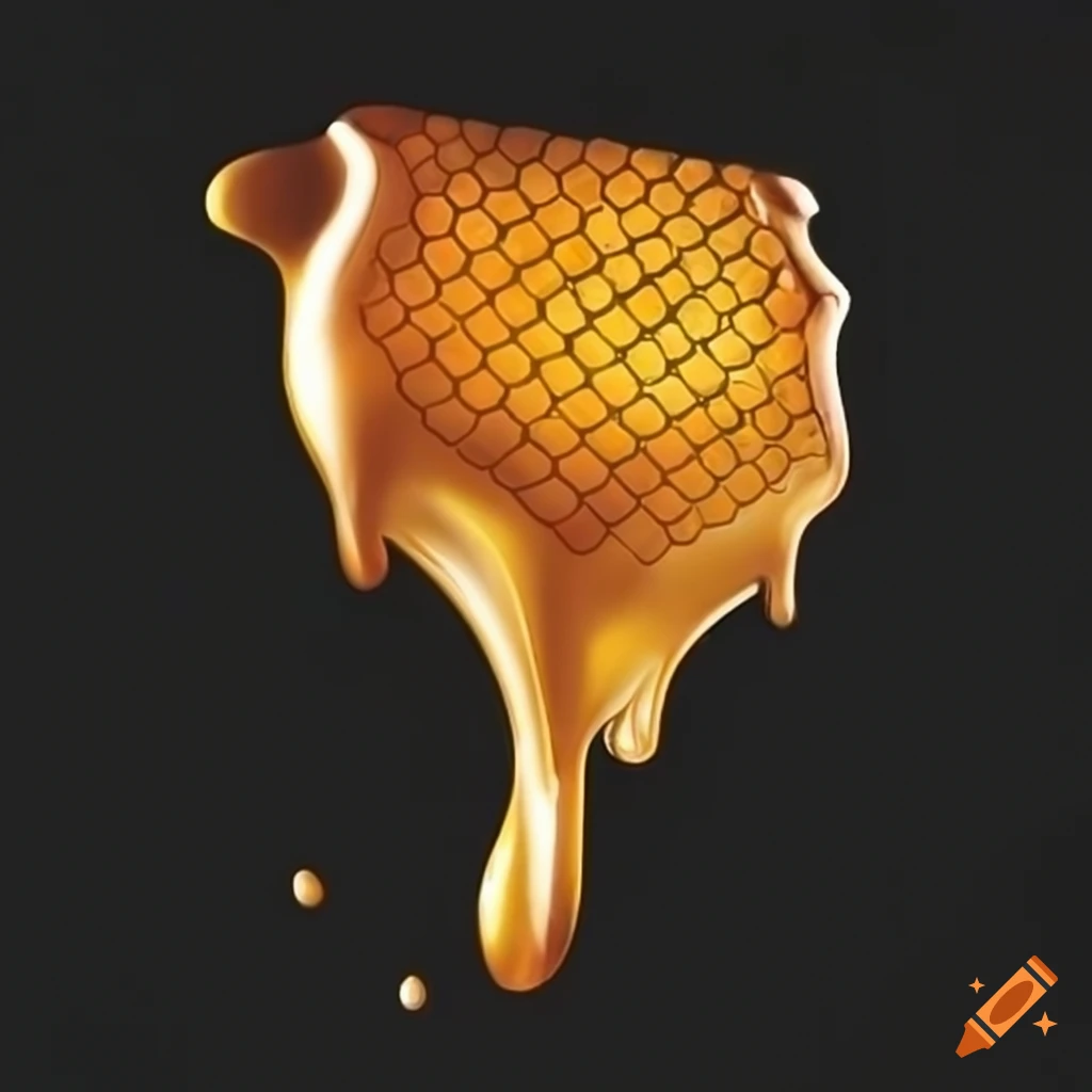 Honeycomb lightning shape with honey dripping