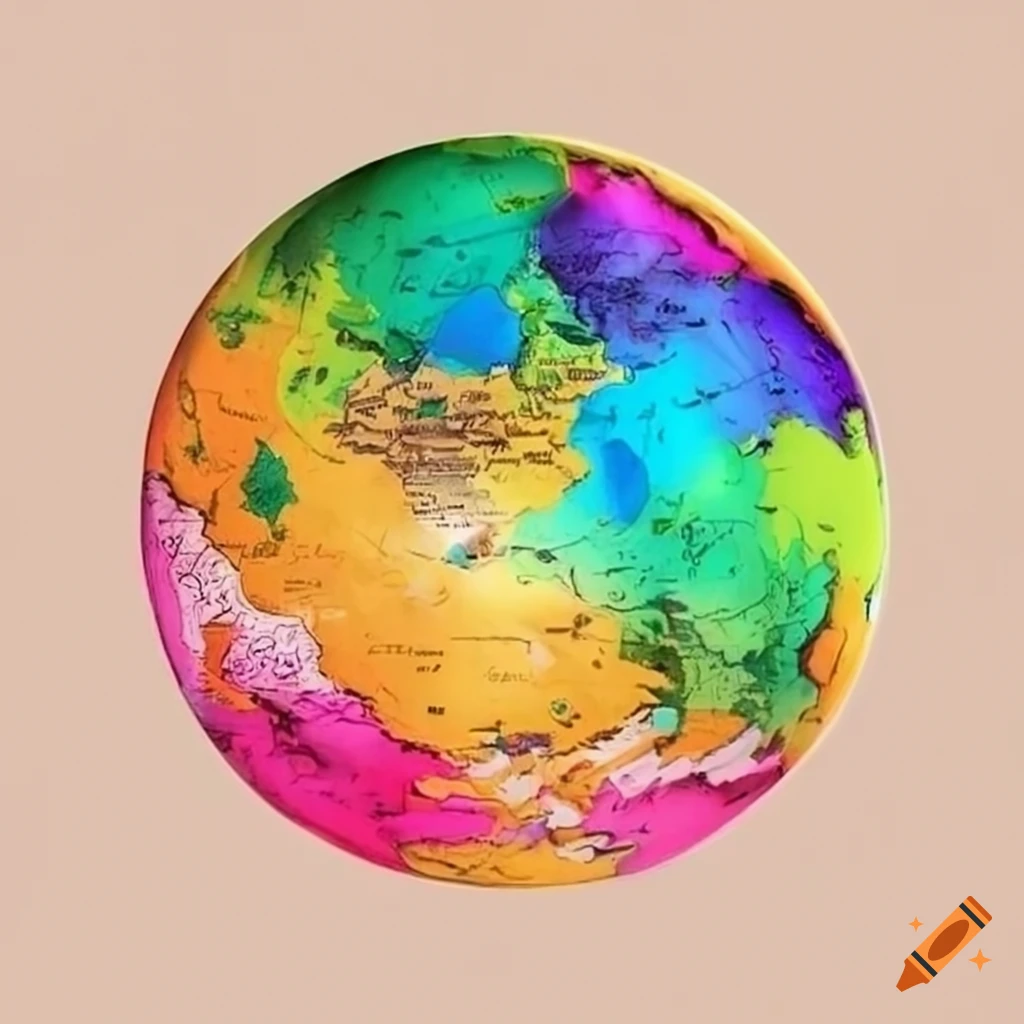 Map of treasure with vibrant and attractive colors
