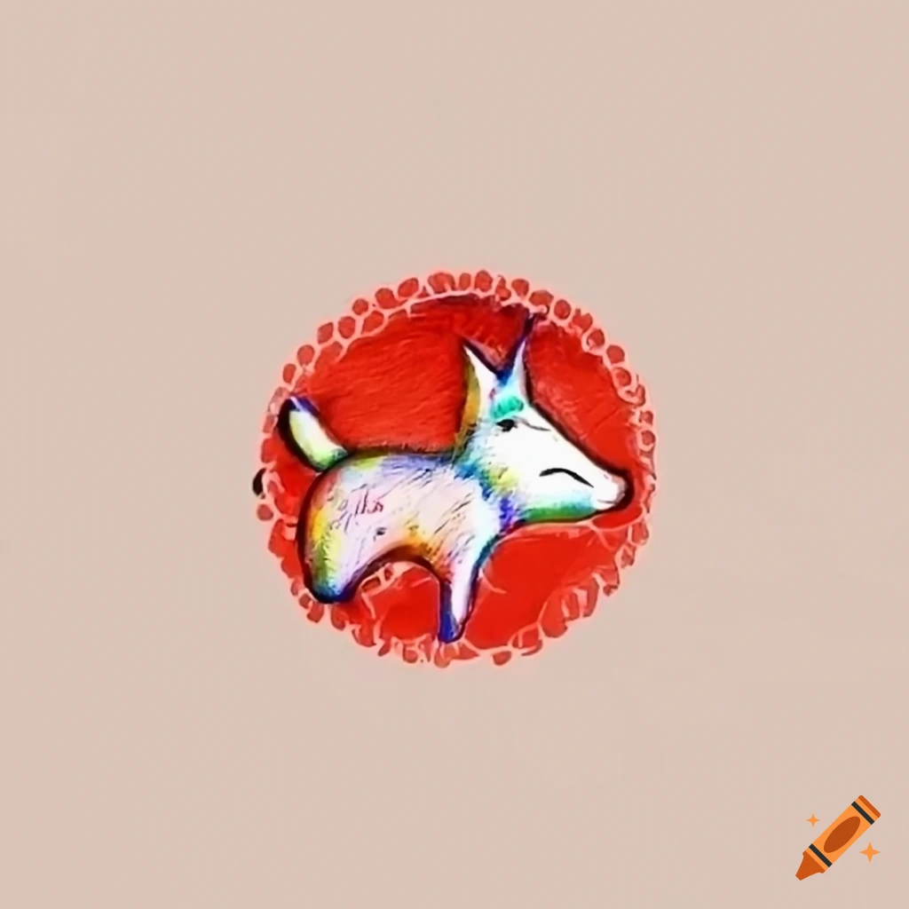 Fox-shaped logo for recycled plastic bottle cap earrings company in white and red