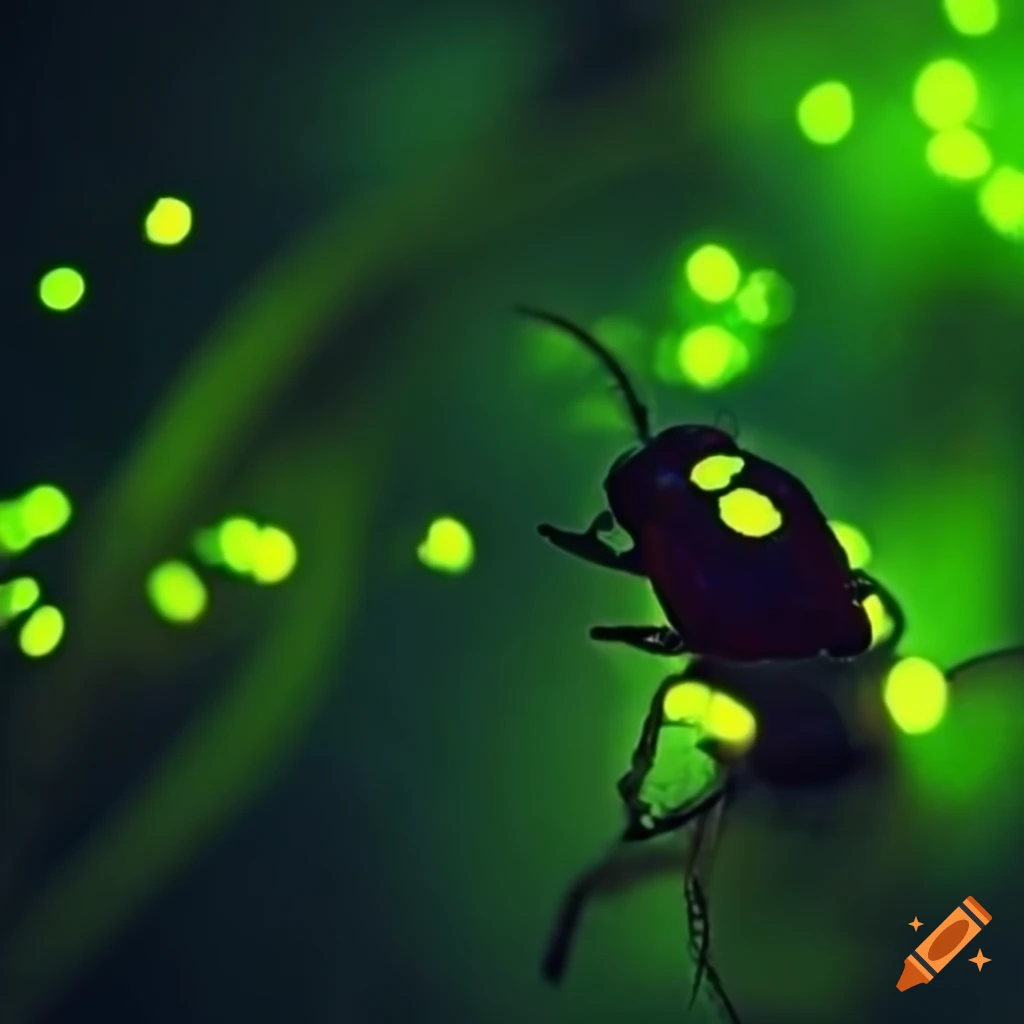 Fireflies glowing in the night