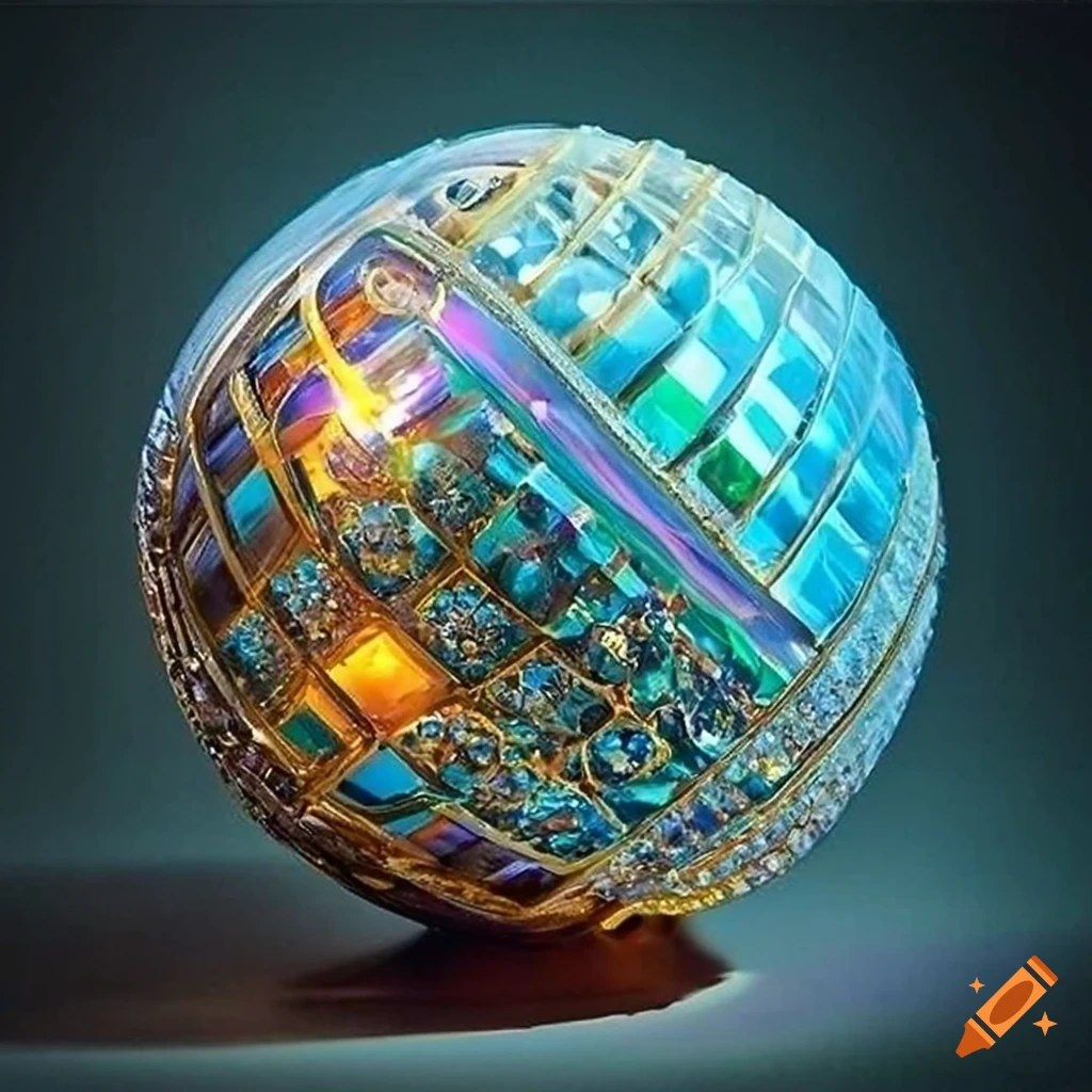 Sculpted marble figures in vivid cinematic lighting and opalescent colors
