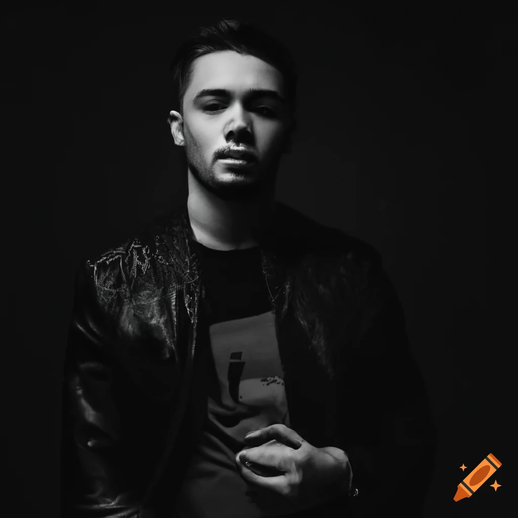 Black and white photo of Chayce Beckham inspired by his 2024 debut studio album