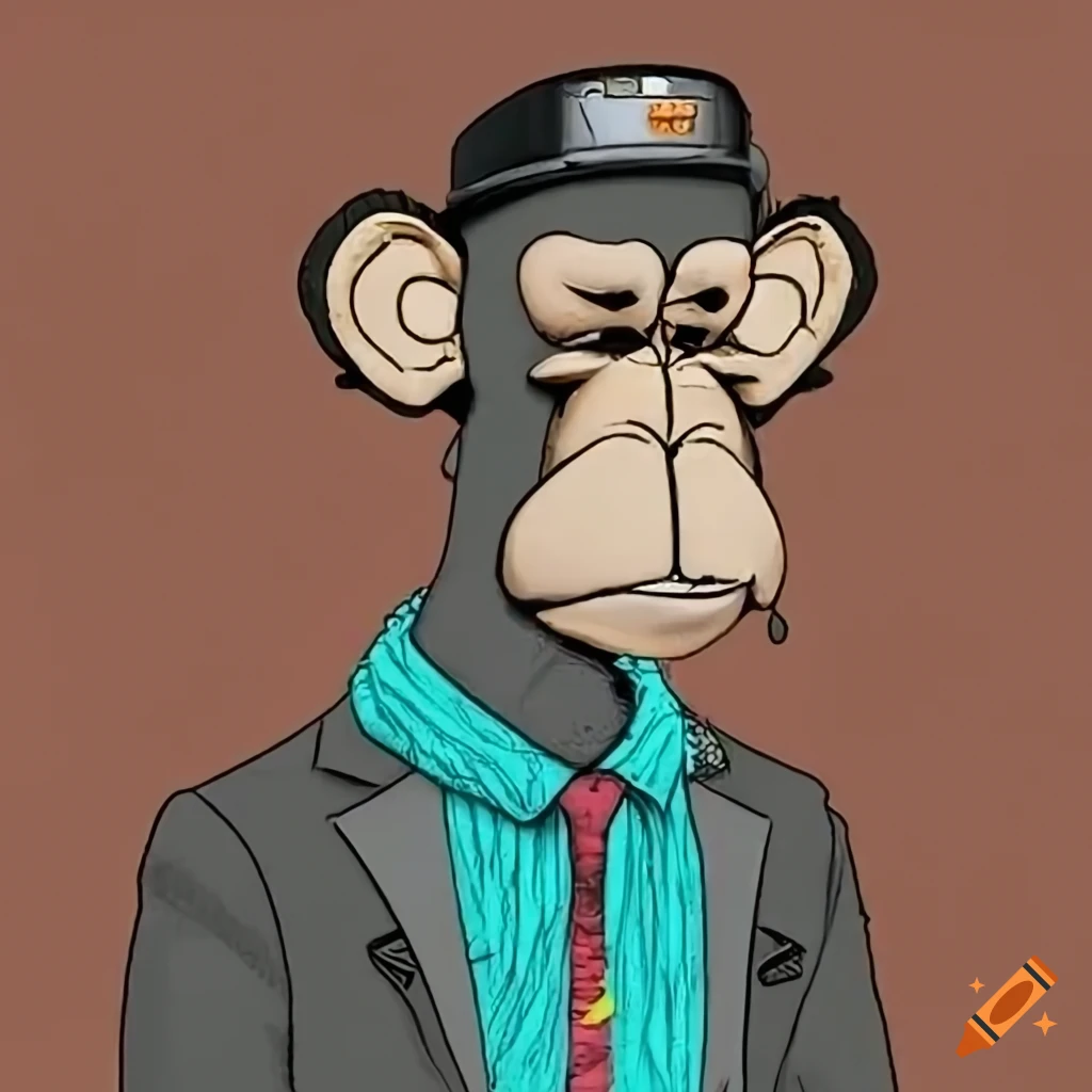 Gold NFT Monkey - Bored Ape digital artwork