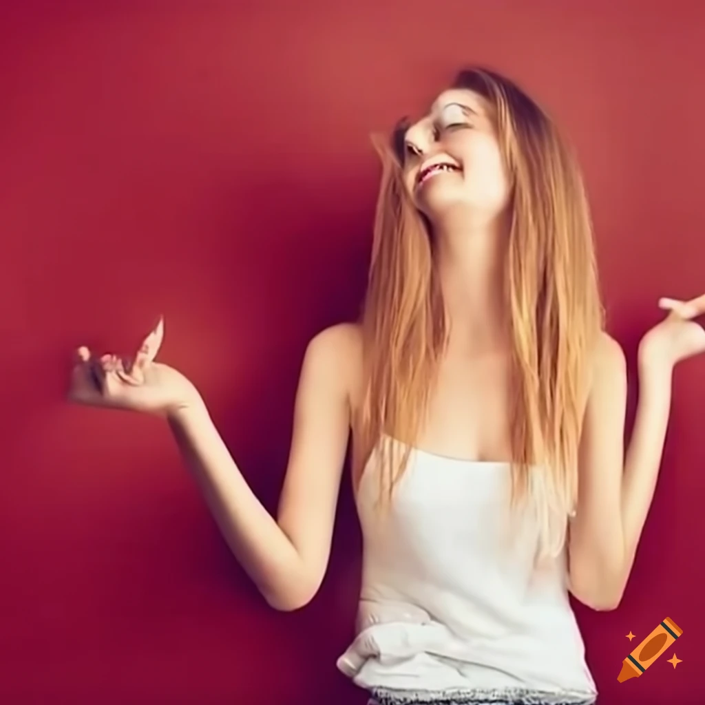 Young happy woman with wishes coming true