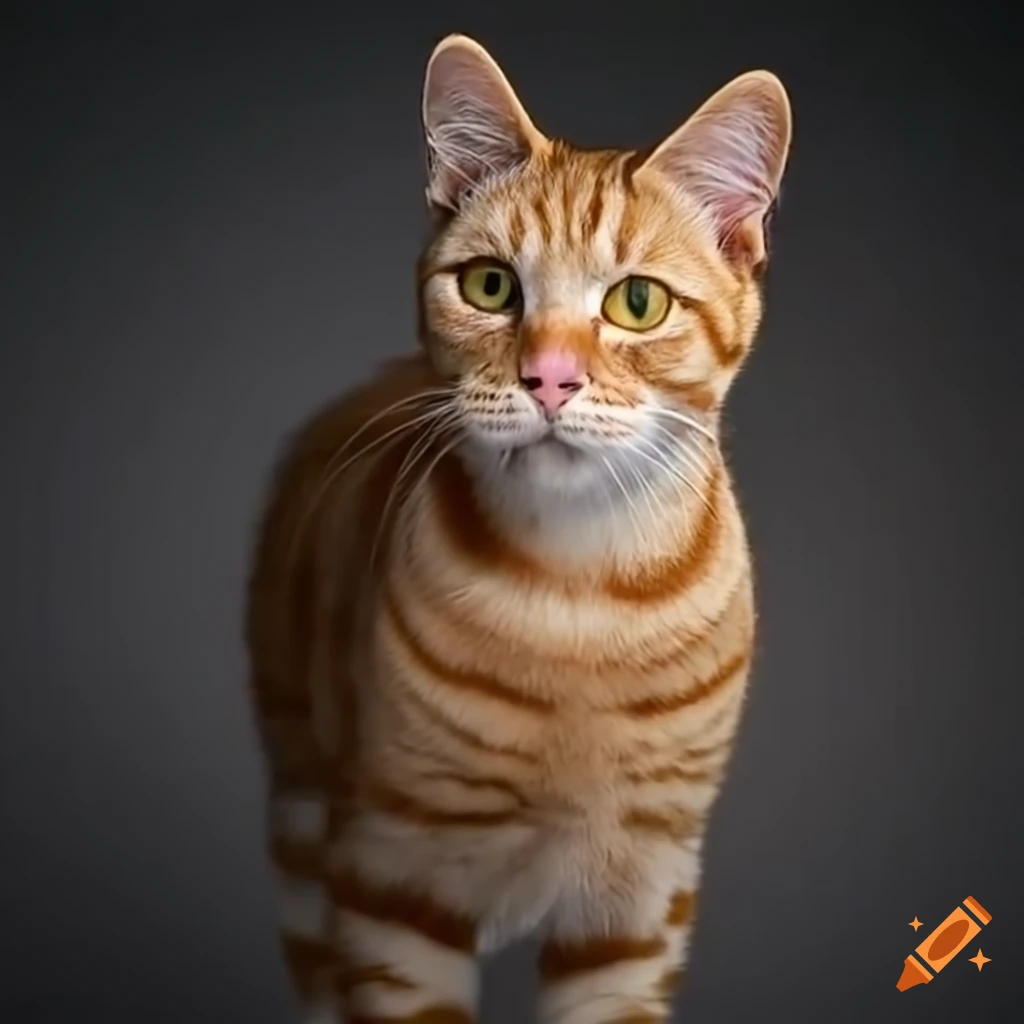 CGI visuals of a transformation into an orange tabby cat