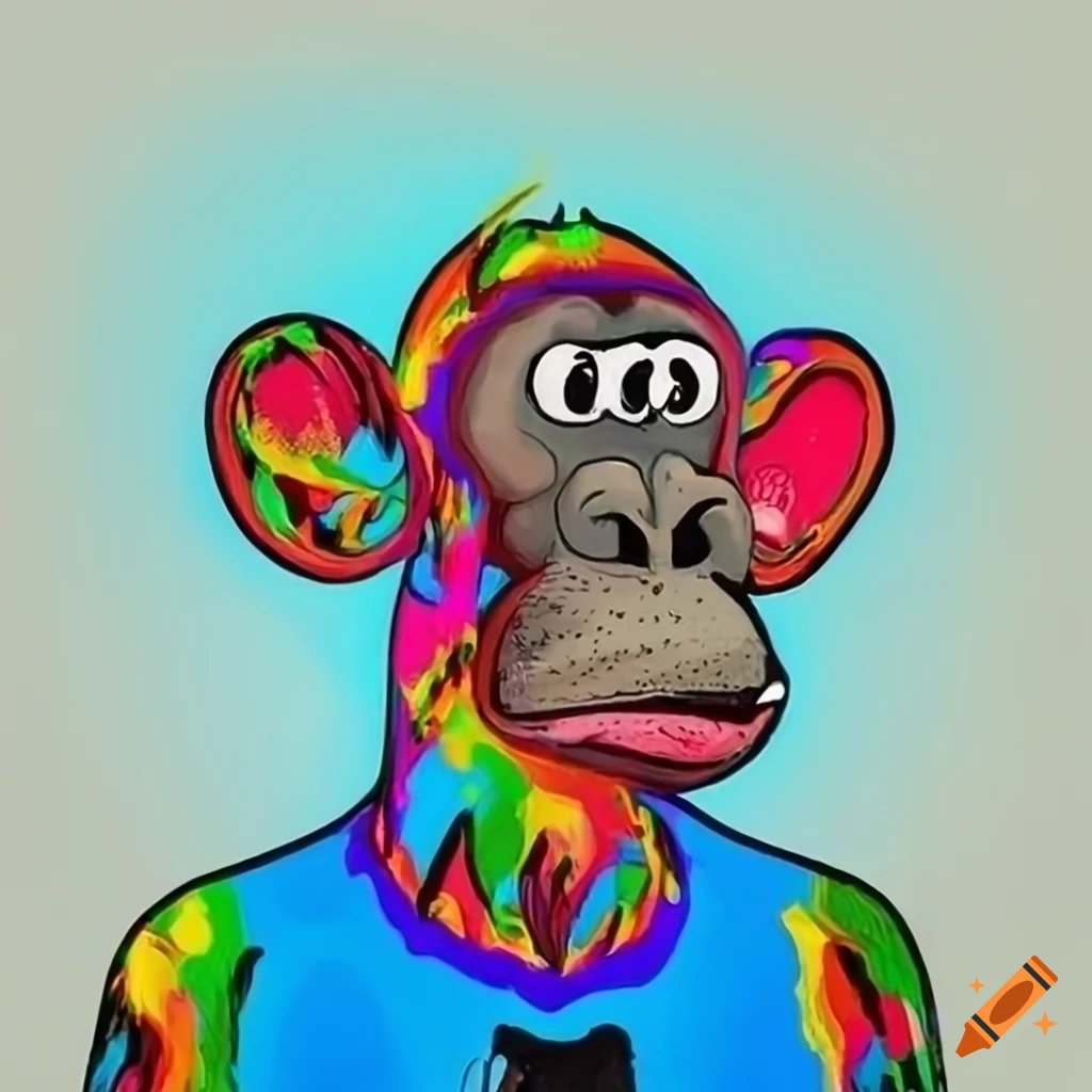 Colorful and unique ape artwork in the NFT space