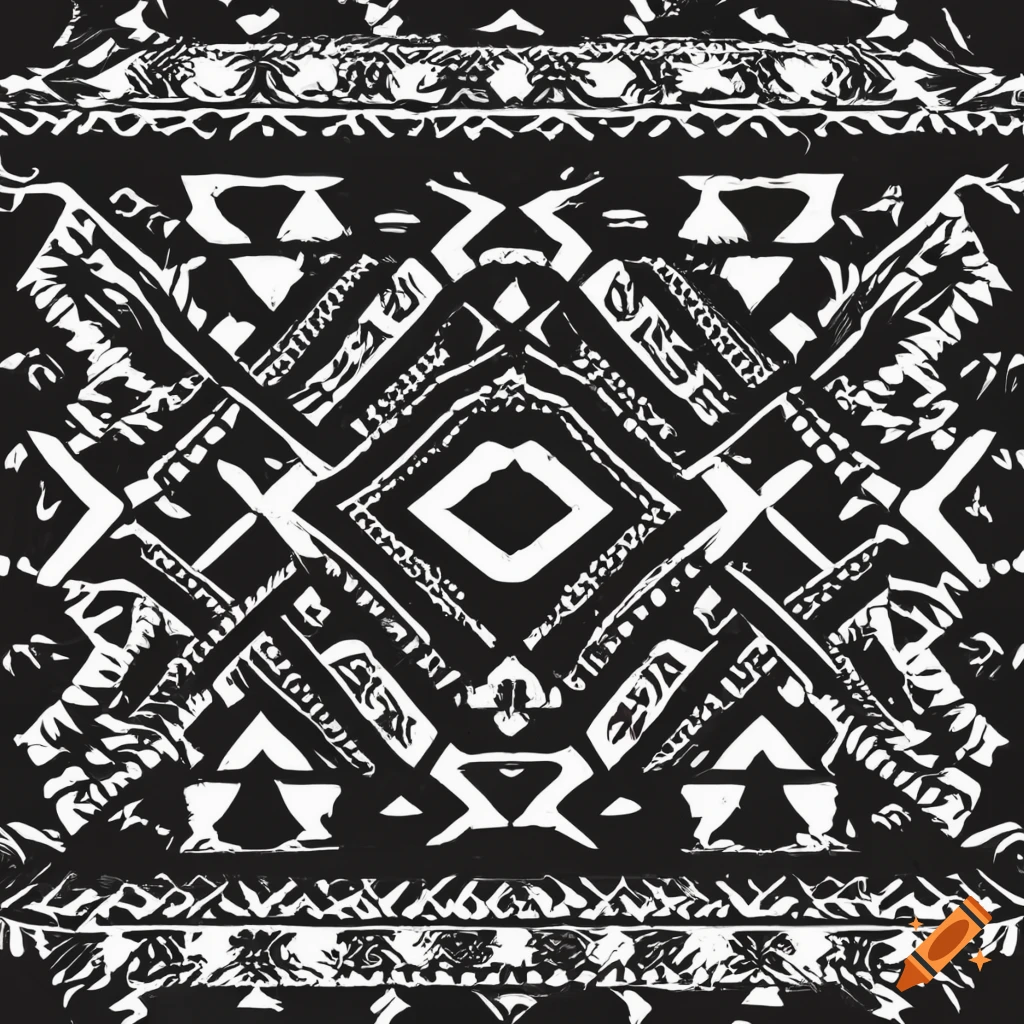 Black and white Aztec pattern design