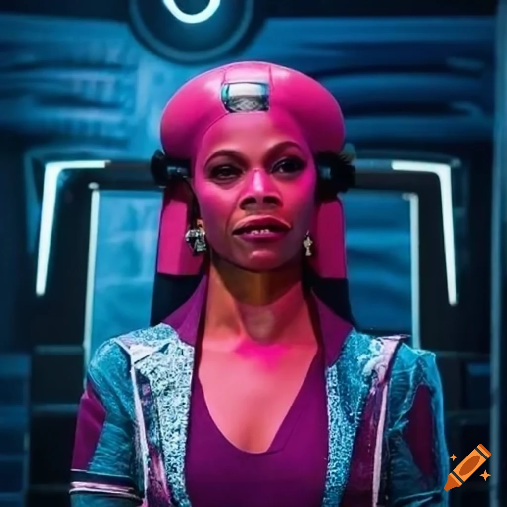 Actress Zoe Saldana as a Twi'lek character in Star Wars on Craiyon