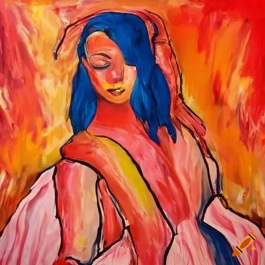 Salome in fauvist style with a robe