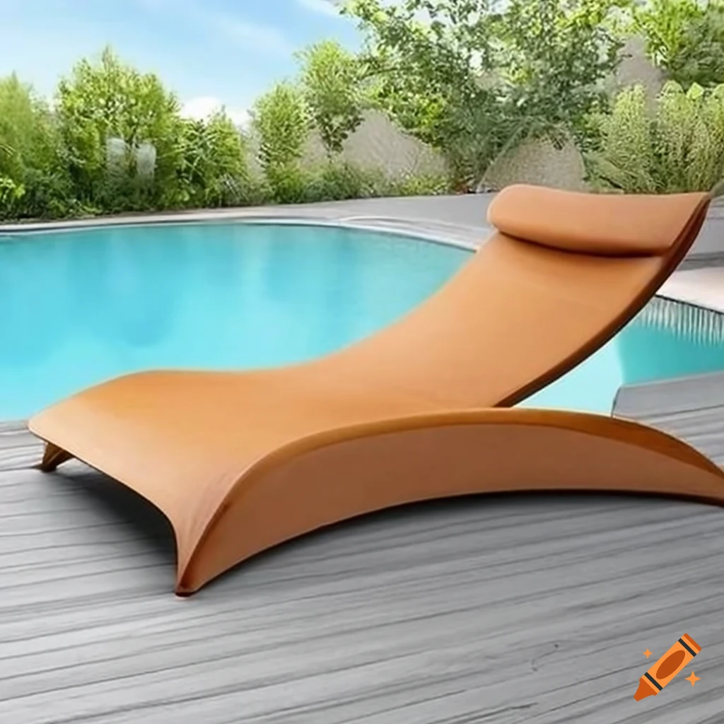 Sinuous chaise longue inspired by the shape of a manta ray for poolside oasis