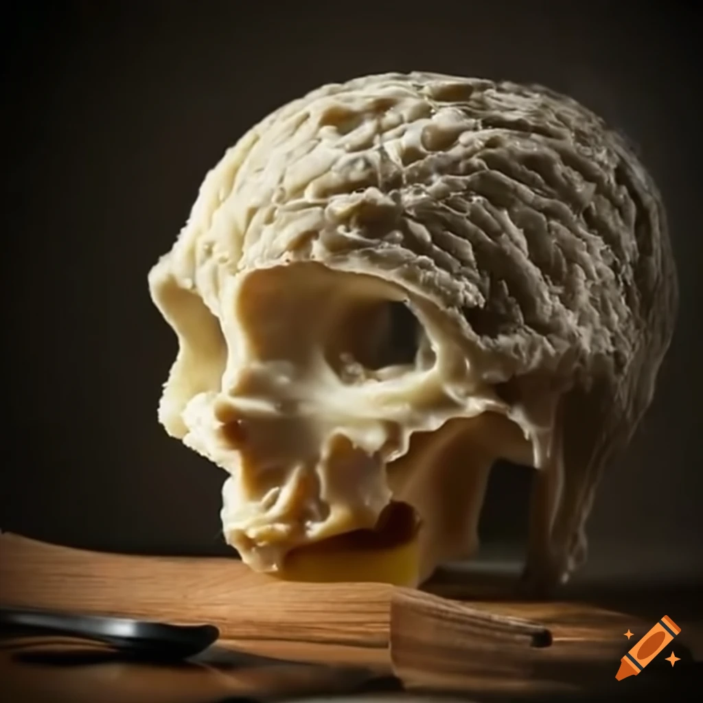 Danny Gonzales and a sculpture made out of cheese