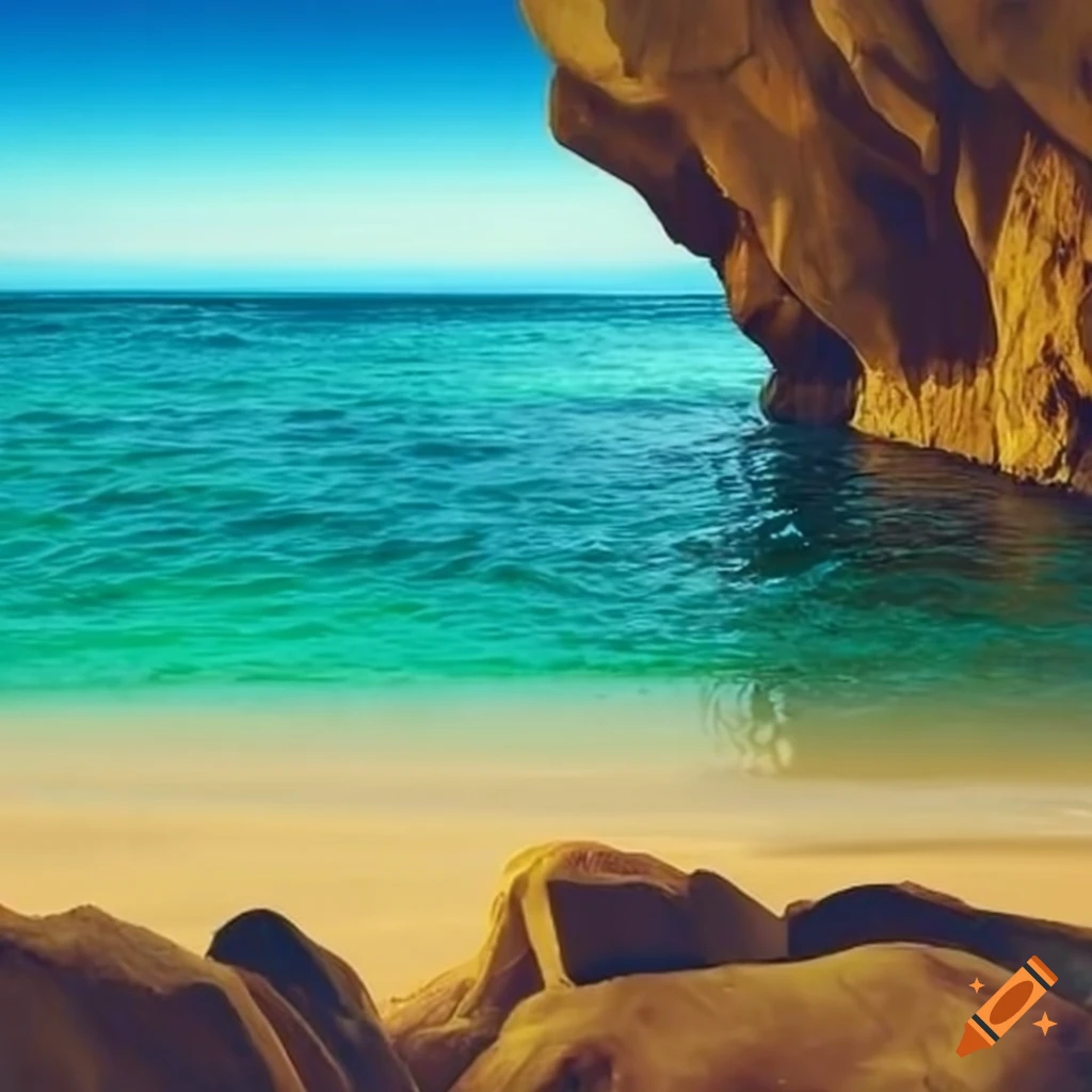 Hidden cove on a beach