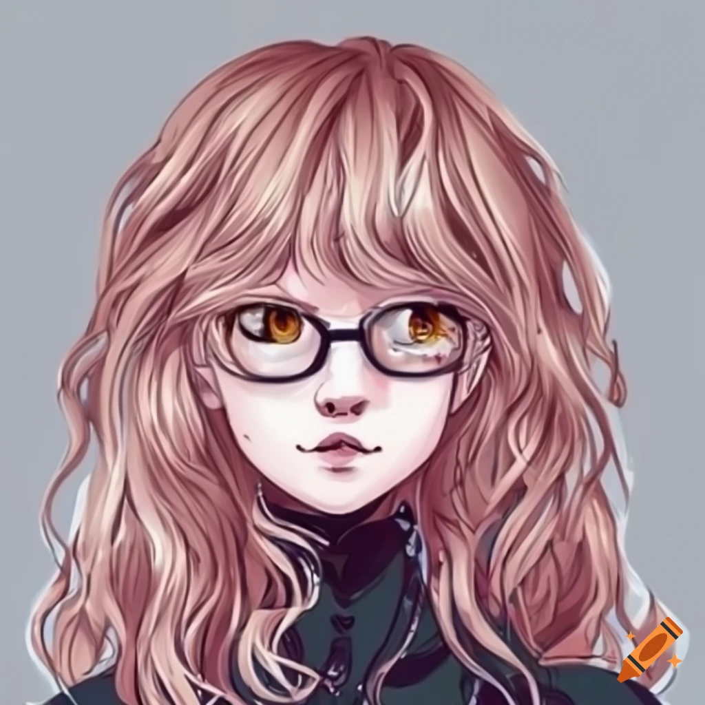 Portrait of an intense genius with messy hair and big glasses