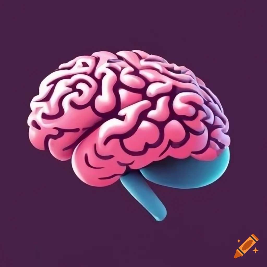 Cute brain illustration on Craiyon
