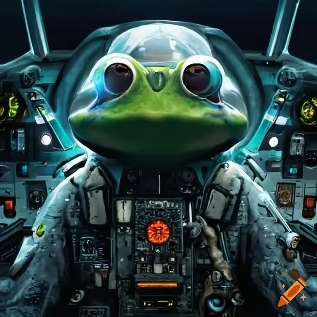 Futuristic amphibian in a jet fighter cockpit