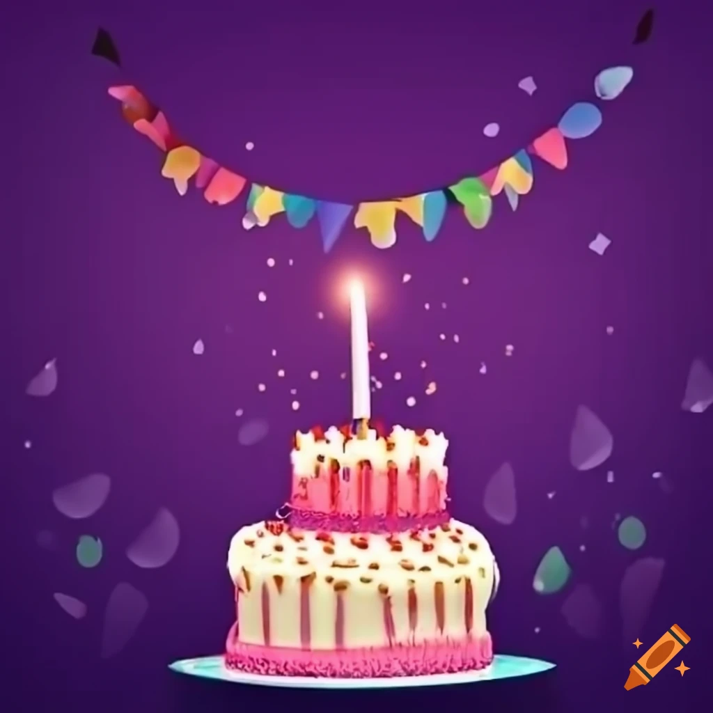 Birthday cake in the background for a happy birthday video template