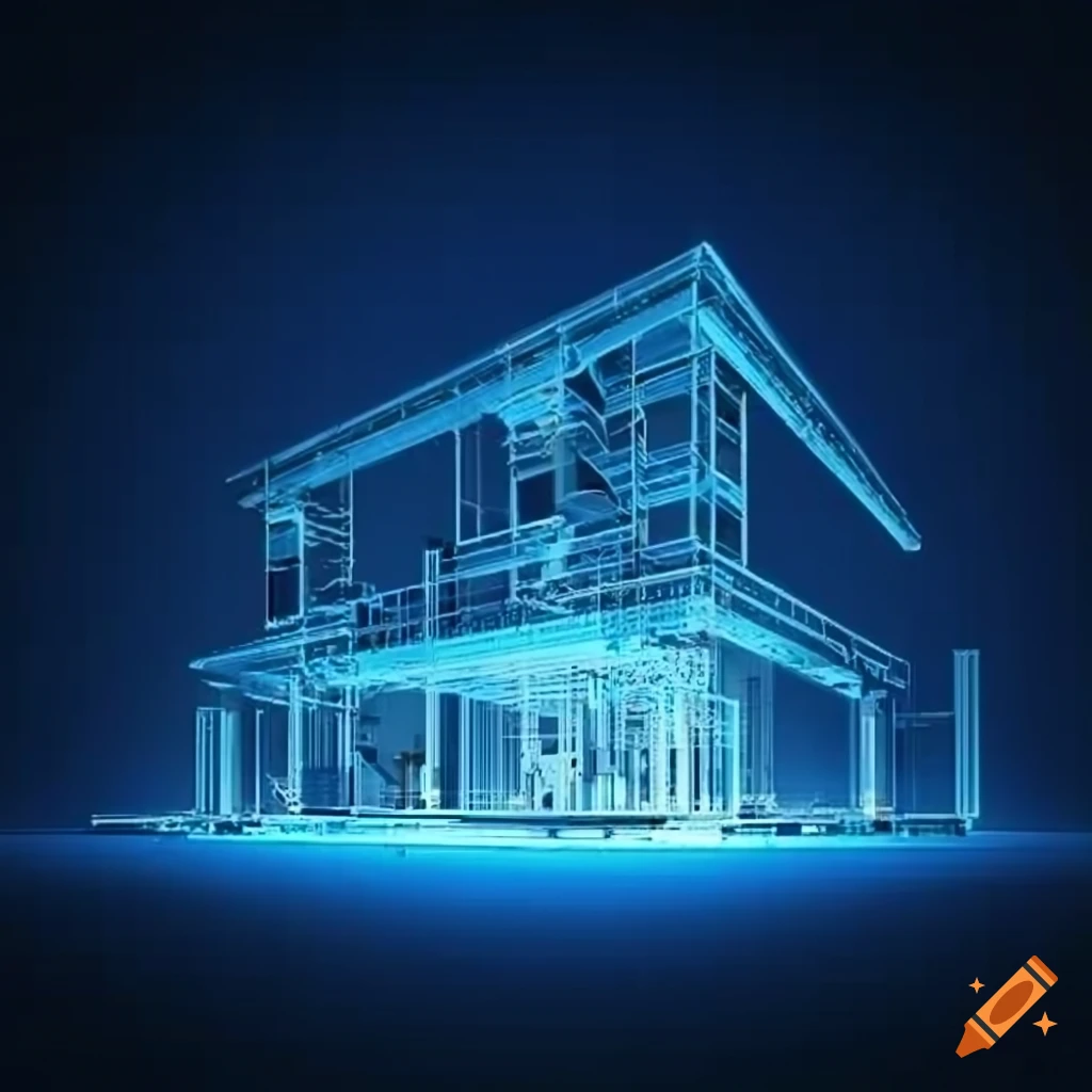 Detailed visualization of engineering blueprints and architectural plans