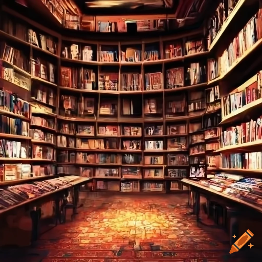 HD Photo of Anime Book store interior