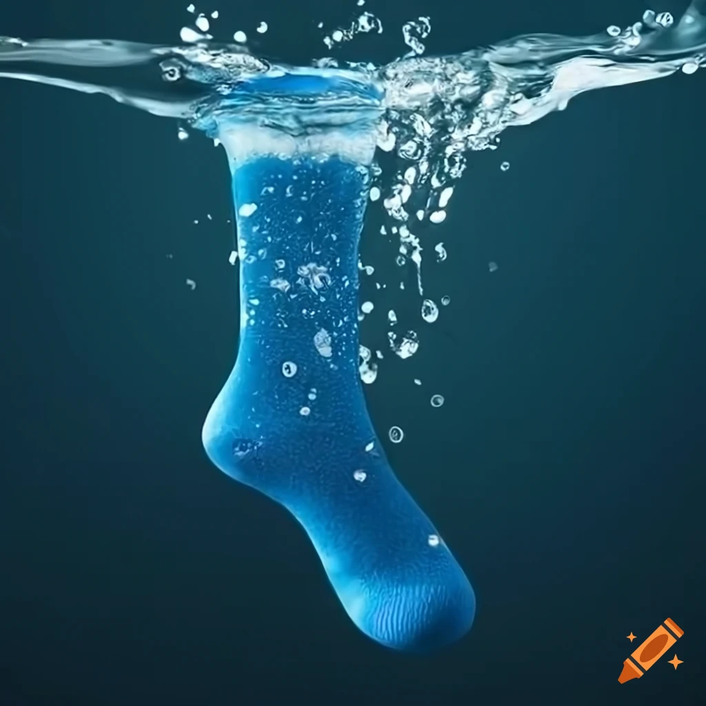 Sock splashing in water