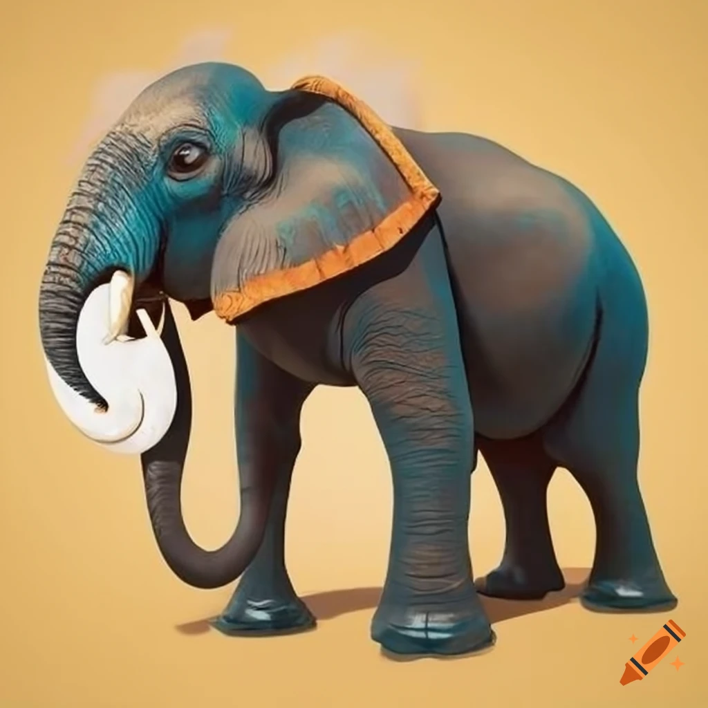 Elephant inside a house on Craiyon