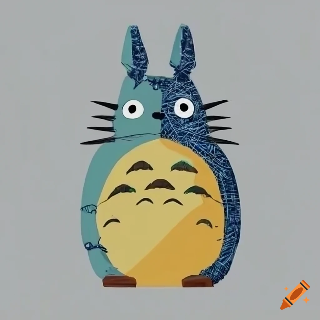Intricate 3D wireframe model of My Neighbor Totoro
