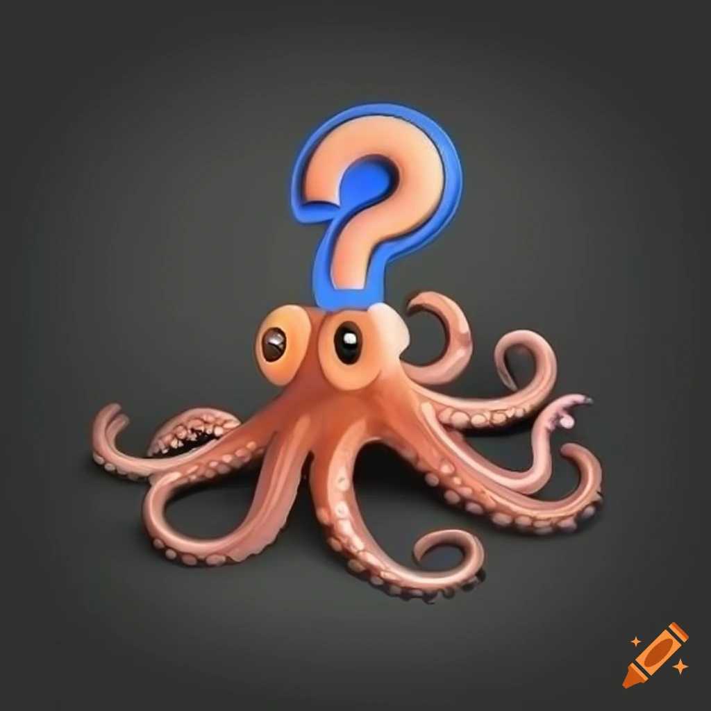 Octopus holding a question mark on Craiyon