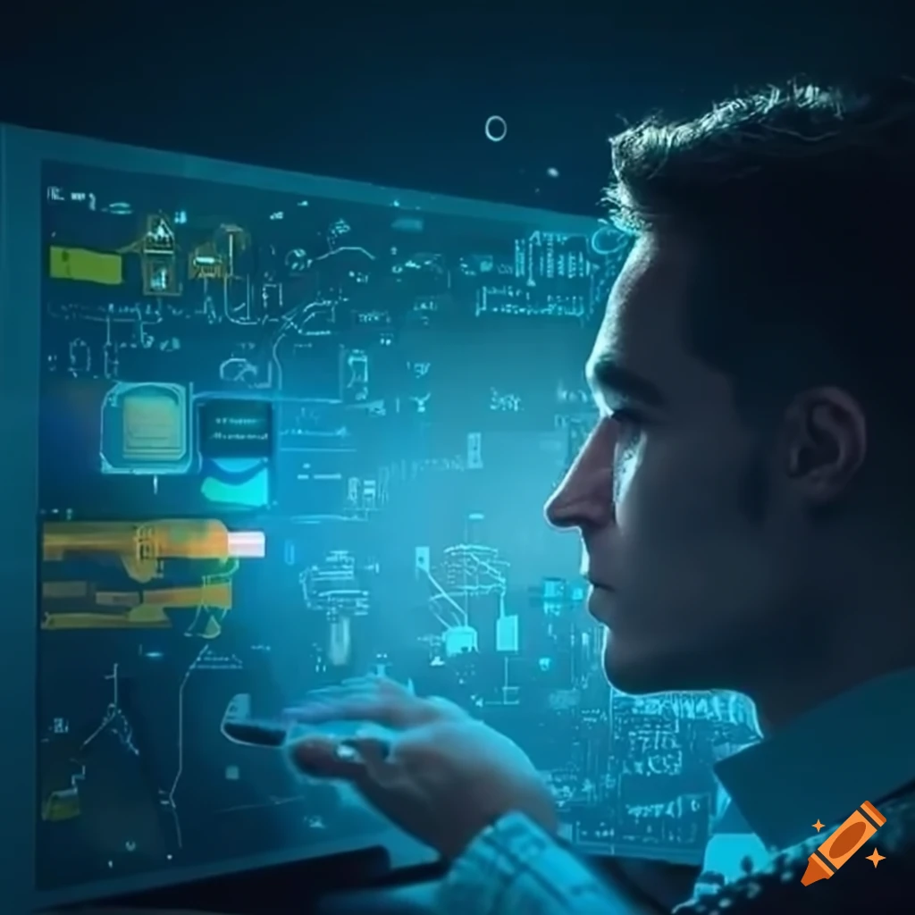 Man learning angular framework programming on Craiyon