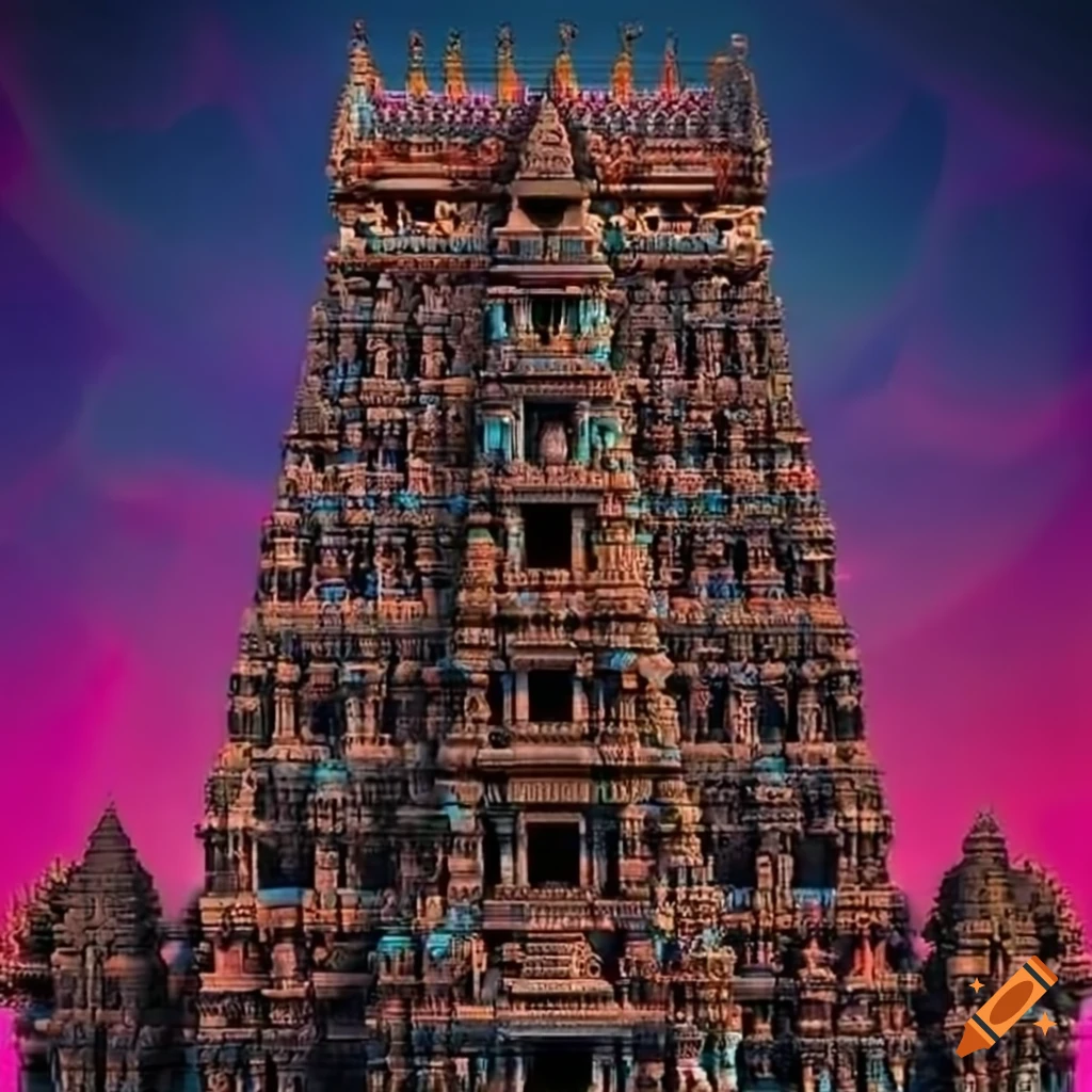 Hindu temple fractal art on Craiyon