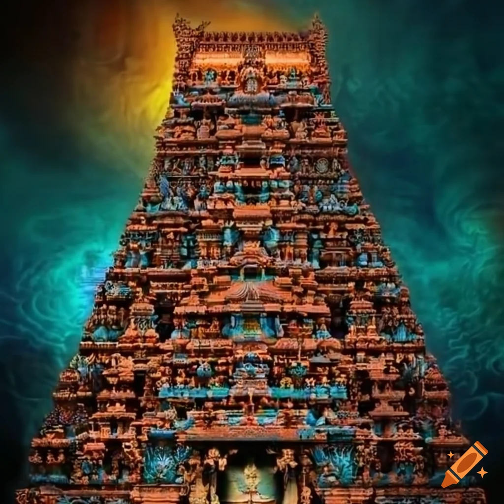 Hindu temple fractal on Craiyon