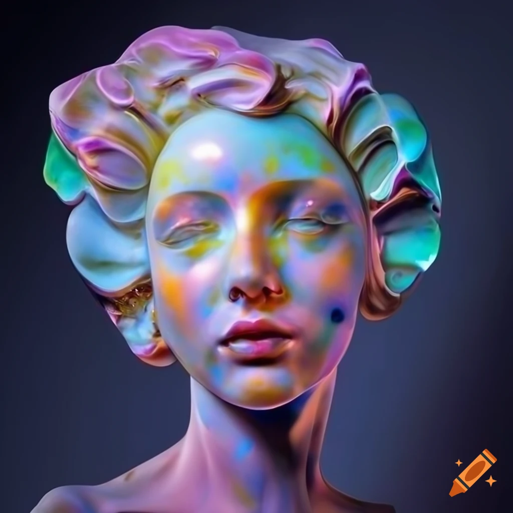 Sculpted marble figures with cinematic lighting in vivid composition