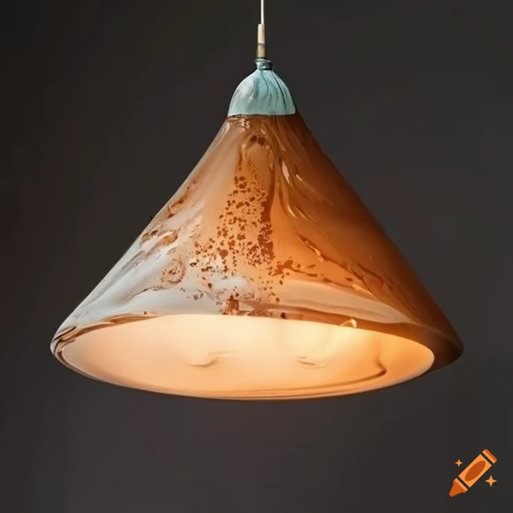 Artisan glass lamp with a simple conical design
