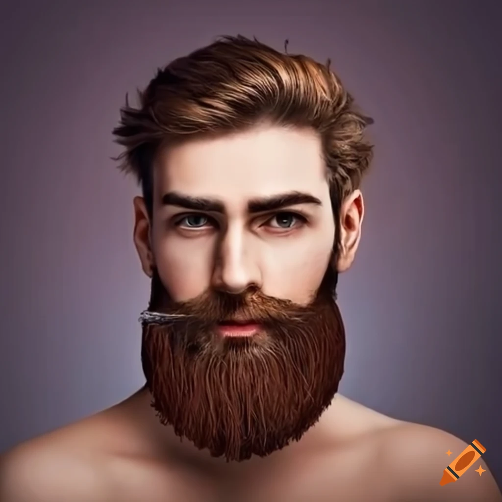 Man grooming his beard