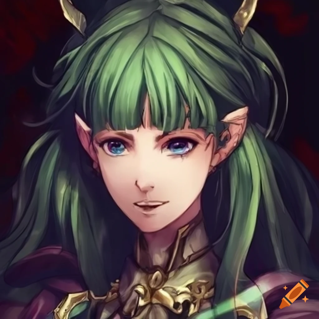 Artistic combination of Fire Emblem characters: Nowi, Nyx, and Flayn