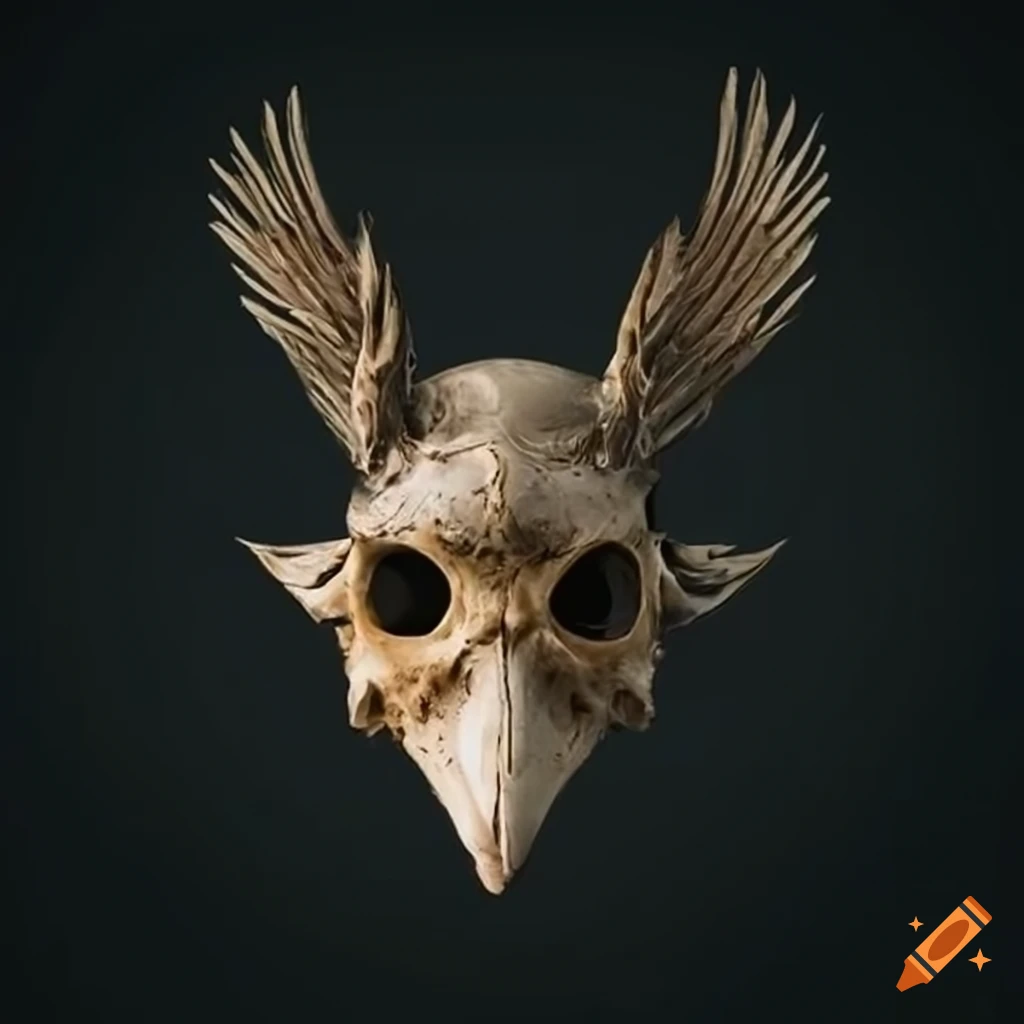 Bird skull with mask